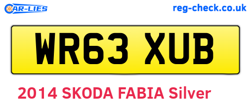 WR63XUB are the vehicle registration plates.