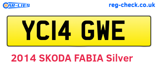 YC14GWE are the vehicle registration plates.