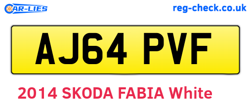 AJ64PVF are the vehicle registration plates.