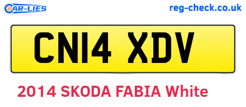 CN14XDV are the vehicle registration plates.