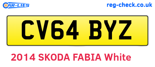 CV64BYZ are the vehicle registration plates.
