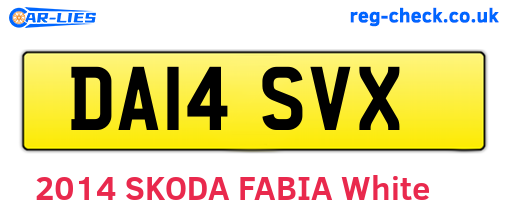 DA14SVX are the vehicle registration plates.
