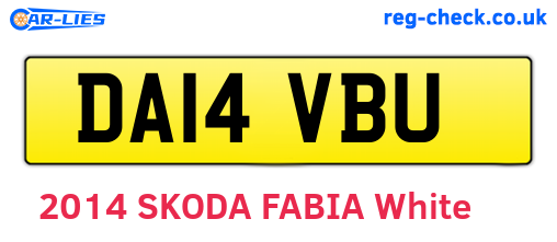 DA14VBU are the vehicle registration plates.