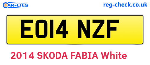 EO14NZF are the vehicle registration plates.