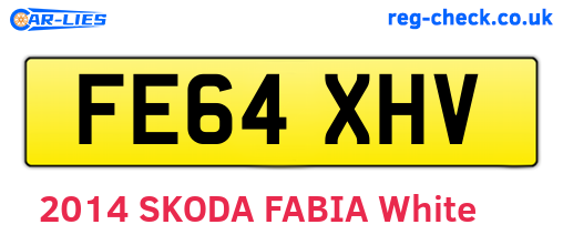 FE64XHV are the vehicle registration plates.