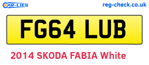 FG64LUB are the vehicle registration plates.