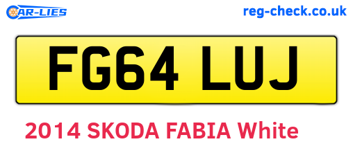 FG64LUJ are the vehicle registration plates.