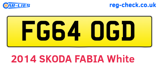 FG64OGD are the vehicle registration plates.