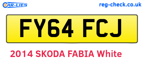 FY64FCJ are the vehicle registration plates.