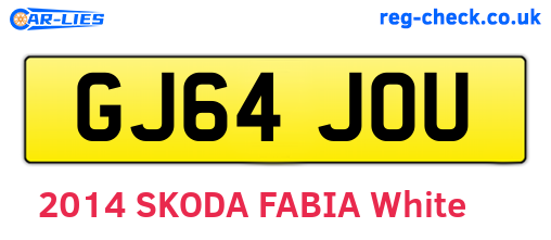 GJ64JOU are the vehicle registration plates.