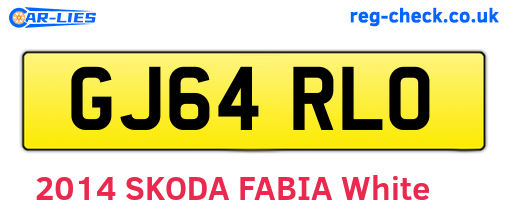 GJ64RLO are the vehicle registration plates.