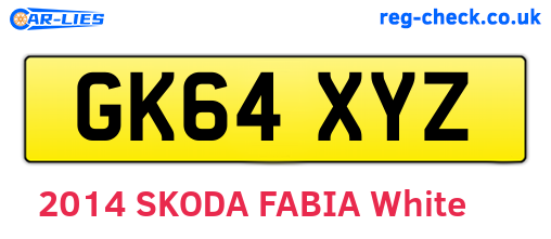 GK64XYZ are the vehicle registration plates.