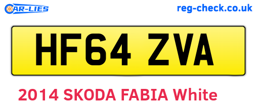 HF64ZVA are the vehicle registration plates.