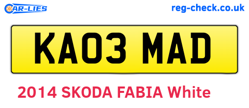 KA03MAD are the vehicle registration plates.