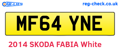 MF64YNE are the vehicle registration plates.