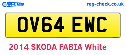 OV64EWC are the vehicle registration plates.