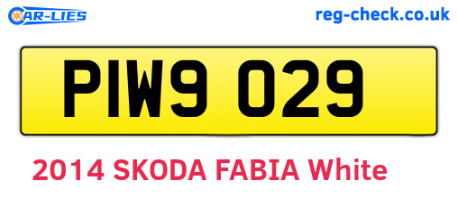 PIW9029 are the vehicle registration plates.