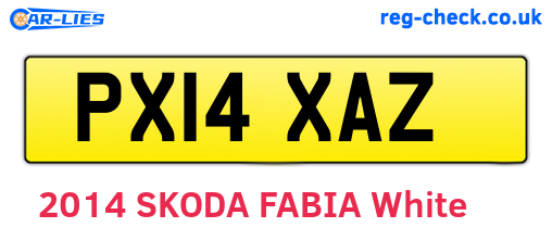 PX14XAZ are the vehicle registration plates.