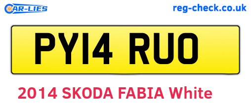 PY14RUO are the vehicle registration plates.