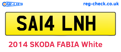 SA14LNH are the vehicle registration plates.