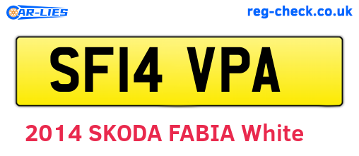 SF14VPA are the vehicle registration plates.