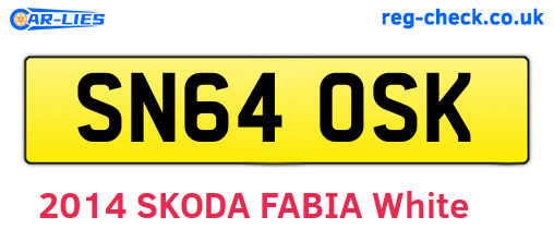 SN64OSK are the vehicle registration plates.