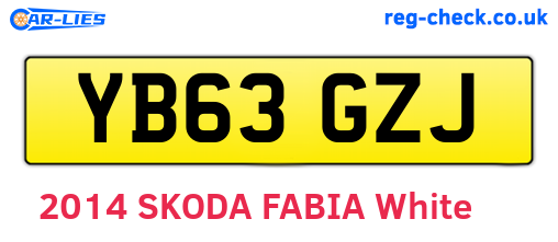 YB63GZJ are the vehicle registration plates.