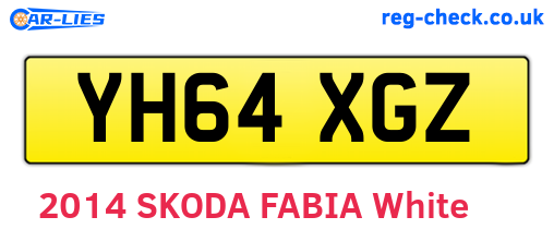 YH64XGZ are the vehicle registration plates.