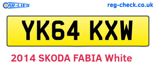 YK64KXW are the vehicle registration plates.