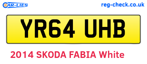 YR64UHB are the vehicle registration plates.