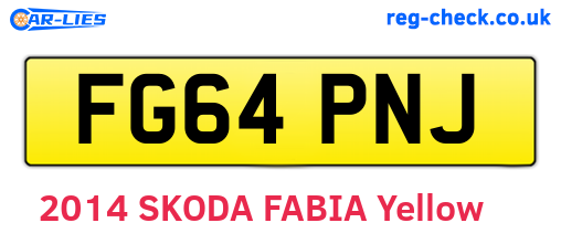 FG64PNJ are the vehicle registration plates.