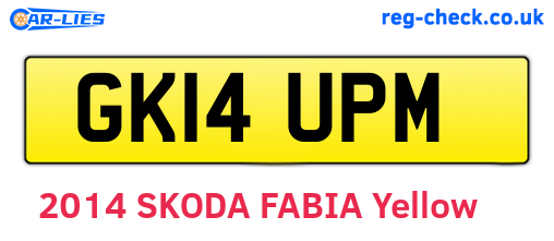 GK14UPM are the vehicle registration plates.