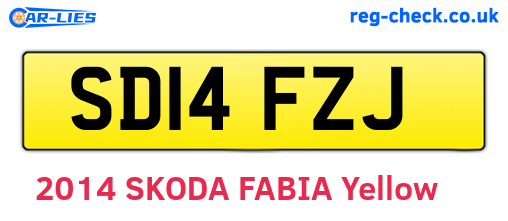 SD14FZJ are the vehicle registration plates.