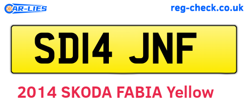 SD14JNF are the vehicle registration plates.