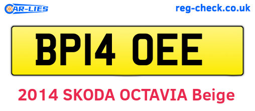 BP14OEE are the vehicle registration plates.