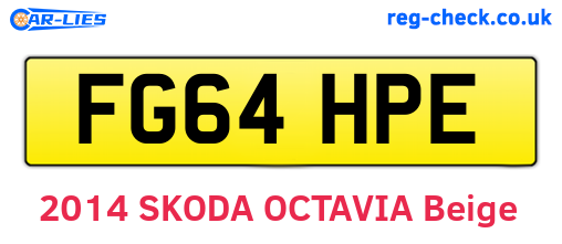 FG64HPE are the vehicle registration plates.