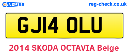 GJ14OLU are the vehicle registration plates.