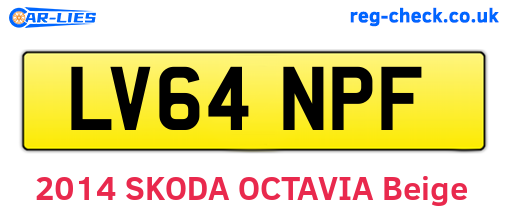 LV64NPF are the vehicle registration plates.