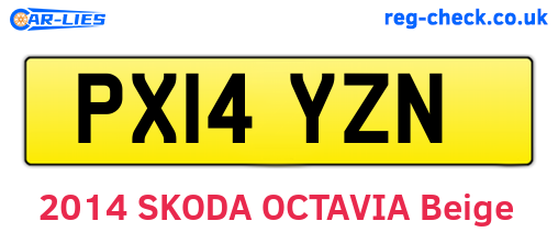 PX14YZN are the vehicle registration plates.