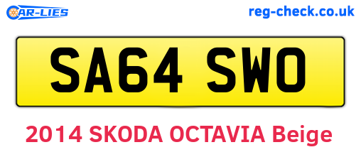 SA64SWO are the vehicle registration plates.