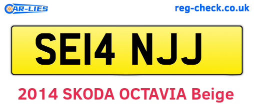 SE14NJJ are the vehicle registration plates.