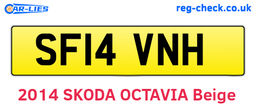 SF14VNH are the vehicle registration plates.