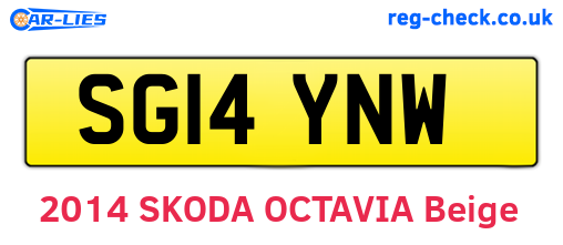 SG14YNW are the vehicle registration plates.