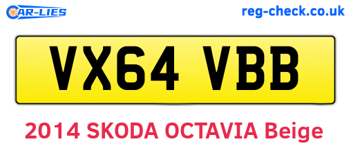 VX64VBB are the vehicle registration plates.