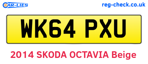 WK64PXU are the vehicle registration plates.