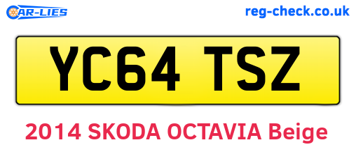 YC64TSZ are the vehicle registration plates.