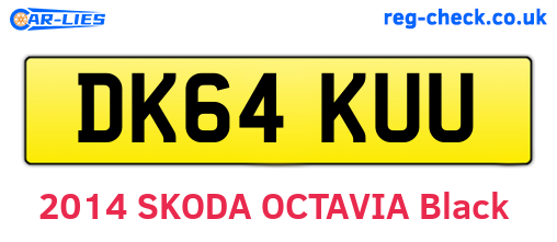 DK64KUU are the vehicle registration plates.
