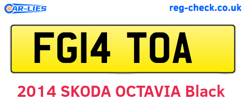 FG14TOA are the vehicle registration plates.