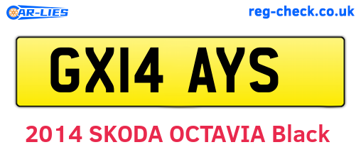GX14AYS are the vehicle registration plates.