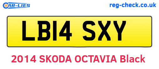 LB14SXY are the vehicle registration plates.